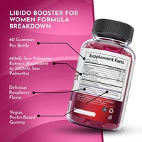 Gommes Booster de Libido pour femmes avec Saw Palmetto Favorise l'équilibre hormonal, Soutient une fonction saine et stimule l'humeur-Framboise
