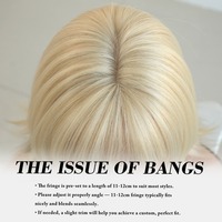 Perruque synthétique 16 pouces blond platine coupe bob avec frange droite, fibre résistante à la chaleur, aspect naturel mat, Peluca