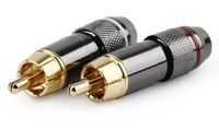 Conector de Cable de Audio RCA Chapado en Oro para Altavoz, Conector de Cable de Soldadura de Cobre