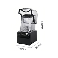 Blender Es Kedap Suara untuk Bar & Kafe, Cangkir PC Kekuatan Tinggi 2L, 30 Kecepatan Dapat Diatur, Penggerak Gigi Logam Presisi