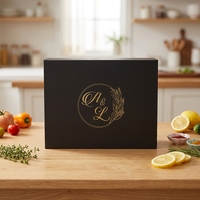Boîte cadeau rigide personnalisée en forme de livre noir, fermeture magnétique, finition brillante/mate, emballage en carton recyclable pour cadeaux de cils