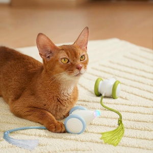 Jouet interactif pour chat bleu rechargeable, fournitures pour animaux de compagnie d'intérieur, jouet automatique pour chaton avec queue de souris mobile en plastique - Product Image 5