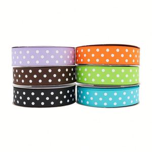 Ruban en velours côtelé de 2,5 cm avec bordure à petits pois, 100 % polyester, imprimé pailleté, simple face, pour nœuds faits main et emballages cadeaux DIY - Product Image 5