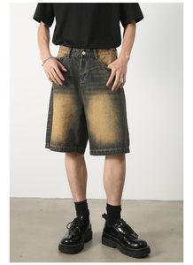 Shorts en jean vintage pour homme avec fermeture éclair et bouton, style rétro, coupe ample, demi-longueur, décontracté, mode outdoor, pour garçon - Product Image 6