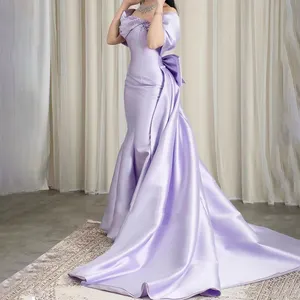 Lilac Off Shoulder Mermaid Satin Evening Gowns Serene Hill LA72075 Elegant Formal Party Dresses for Women