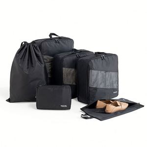 6 pièces de cubes de rangement de voyage matelassés compressibles, sacs de rangement de voyage, organiseurs - Product Image 3