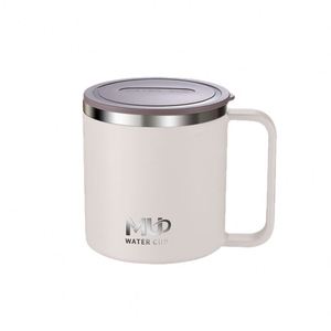 Tasse à café de bureau transfrontalière en acier inoxydable 304, mug isotherme double paroi avec couvercle et poignée, cadeaux d'affaires classiques, écologiques et colorés - Product Image 5