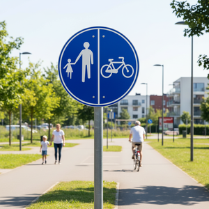 Reflective Traffic Sign TT-45a Steel <b>Safety</b> Sign for Pedestrians and Cyclists for <b>Roadway</b> Use - Product Image 2