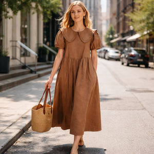 Fornitore di Alta Qualità di Abiti Casual, Abiti Estivi Casual <span class=keywords><strong>in</strong></span> <span class=keywords><strong>Lino</strong></span> su Misura, Abiti per Ragazze e <span class=keywords><strong>Abbigliamento</strong></span> Femminile - Product Image 5