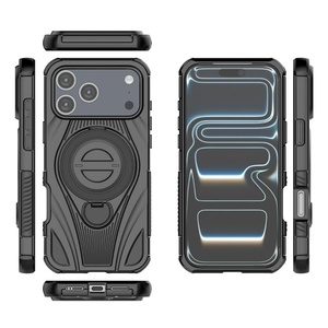 Funda Magnética 2 en 1 con Anillo y Soporte para iPhone 17 Air 16 15 14 Pro Max, Carcasa Protectora Resistente con Soporte Trasero - Product Image 5