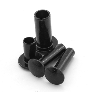 10 pièces/sac Rivets semi-tubulaires à tête ronde en acier inoxydable 304 plaqué zinc noir M5 M6 Rivets semi-tubulaires personnalisables GB873 - Product Image 2
