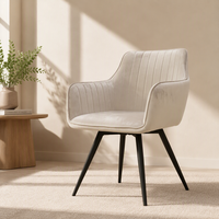 Chaise de salle à manger de haute qualité pour restaurant et hôtel, certifiée EN12520, avec revêtement en velours et pieds en métal noir