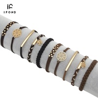 IFOND Vente en gros – Bracelet élastique vintage double usage avec breloque Arbre de Vie, attache-queue de cheveux pour femmes et filles, tenue décontractée quotidienne