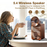 Speaker nirkabel BT Retro 4000mAh, pengeras suara kayu BT 5.4 bisa diisi ulang 30W