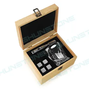 SHUNSTONE Set di vetro per Whisky intrecciato in cristallo senza piombo bicchiere di Whisky e Whisky di basalto Set regalo per uomo