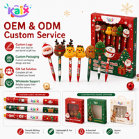 KAIX – Nouveaux Ensembles de Stylos Gel en Peluche de Noël Mignons en Gros, Stylos Gel à Encre Noire 0,5 mm pour l'Écriture Scolaire – Motif Dessin Animé