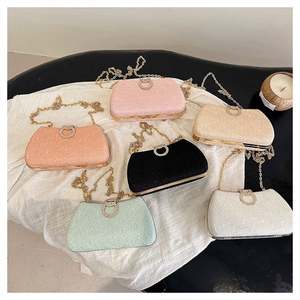 Bolso de Mano de Lujo Clásico de Moda 2025 con Diamantes, Patrón Sólido, Asa de Cristal, Bolso de Noche con Pedrería para Bodas, Cenas y Fiestas - Product Image 6