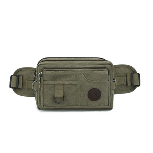 Wholesale Men's Chest <b>Bags</b> Large Capacity Outdoor <b>Canvas</b> Waist <b>Bag</b> Multi-Compartment <b>Drawstring</b> Front Sling Zipper Anti-Theft - Product Image 2