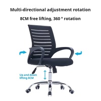 Chaise de bureau ergonomique à dossier mi-haut en maille, appui-tête réglable, design moderne, rotation confortable pour s'incliner, pour salle de conférence