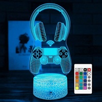 Casque de jeu 3D veilleuse LED maison 7 couleurs lampe pour enfants cadeau