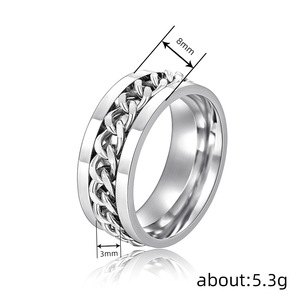 Anello Girevole a Catena Hip Hop, Design Accattivante, Gioiello di Moda per Uso Quotidiano, Regalo Chic - Product Image 3