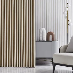 ZhongHua Fabric Elegance Lattice With Stripe Luxury Jacquard Ready Made Curtain