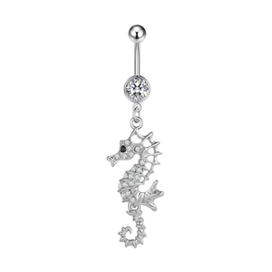 <span class=keywords><strong>Piercing</strong></span> Sexy de <span class=keywords><strong>Acero</strong></span> Quirúrgico para Mujer, Joyería PARA EL Cuerpo, Hipocampo, Colgante de <span class=keywords><strong>Ombligo</strong></span>, 14g - Product Image 1