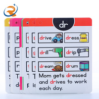 Numéros arabes animaux personnalisés alphabet anglais apprentissage services d'impression de cartes flash effaçables à sec