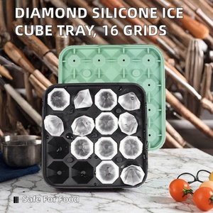 ถาดน้ำแข็งซิลิโคนรูปเพชรแบบขายส่ง ใช้ซ้ำได้ 16 ช่อง ยืดหยุ่นได้ เกรดอาหาร ปลอดภัยสำหรับเครื่องล้างจาน ปราศจากสาร BPA - Product Image 2
