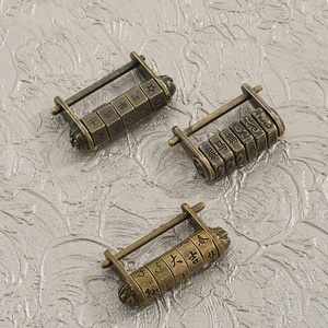 Serrure de meuble en alliage de zinc de style antique, texte ancien, mot de passe, design rétro à cinq roues, <span class=keywords><strong>clé</strong></span> standard, utilisation en chambre à coucher, école - Product Image 5