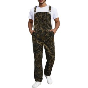 2025 hommes coupe ample Camouflage Denim salopettes et combinaisons fermeture éclair bavoir combinaisons travail Jean avec fermeture éclair - Product Image 1