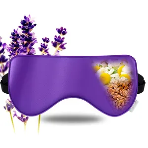 Bantal mata Lavender microwave, untuk relaksasi, masker mata tertimbang pemanas untuk sakit kepala, pereda mata kering, kompres mata panas lembab