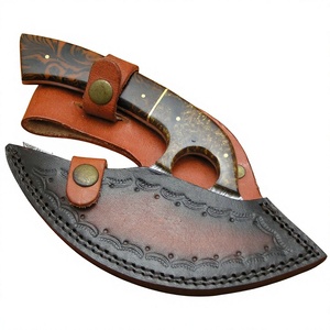 Hot Selling Eco-Friendly Sharp Damascus Steel Ulu <b>Knives</b> Adjustable Hand Wood Handle Ulu Knifes for Sale - Product Image 3