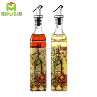 Distributeur d'huile d'olive en verre Marasca carré transparent 8oz 250ml 25cl avec bec verseur Cruet pour la cuisine de sauce soja vinaigre