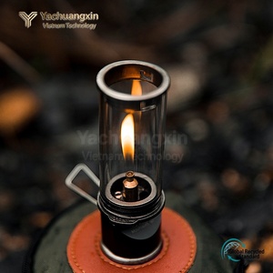 Portavelas de Acero Inoxidable Plegable y Portátil para Acampar al Aire Libre, con Anillo Integrado y Vidrio a Prueba de Explosiones, para Cocina Moderna al Aire Libre - Product Image 4
