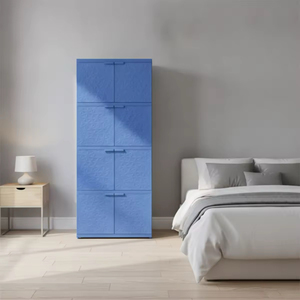 4-Layer <b>Plastic</b> <b>Storage</b> Cart with Cabinet and <b>Drawer</b> Organizer Rolling Trolley Unit for Home Bedroom Office Furniture - Product Image 3