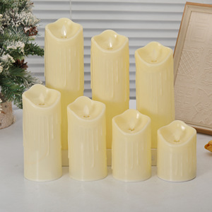 Nhựa xi lanh điều khiển từ xa <span class=keywords><strong>LED</strong></span> không khói handmade Glossy kết thúc ánh sáng nến đu điện tử giáng sinh nến đám cưới - Product Image 3