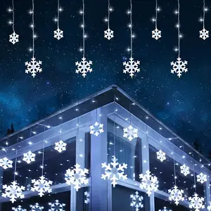 Newish最も人気のあるつららカーテンスノーフレーク吊り窓壁装飾クリスマスライト