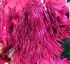 Lucky 20 cm <span class=keywords><strong>10</strong></span> Yards pro Rolle Pailletten-Fransen für Lateinamerikanischen Tanz, Paillettenbesatz, Perlenquaste, Pailletten-Spitzenfransen für Tanz - Product Image 6