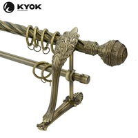 KYOK Support double robuste Tringle à rideau longue anodisée classique OEM Cantonnières de douche Tunisie Poteaux à rideaux Accessoires de chenilles