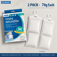 Lot de 2 sachets déshumidificateurs suspendus jetables écologiques 70G, transformables en gel, anti-fuite pour armoire, certifiés REACH, direct usine