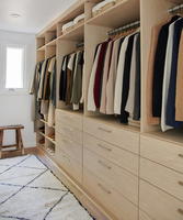 Ensemble de penderie en bois massif Vermonhouzz, design symétrique professionnel, armoire de chambre à coucher, meubles en bois véritable haute densité