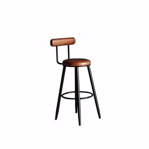 Taburetes de bar con respaldo, estructura metálica, silla alta para bar, diseño moderno minimalista - Product Image 5