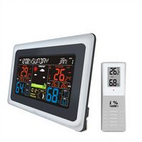 Jam Cuaca Digital Elektronik Termo-Higrometer Barometer Indoor Outdoor Multi-Fungsi Layar Warna Stasiun Cuaca