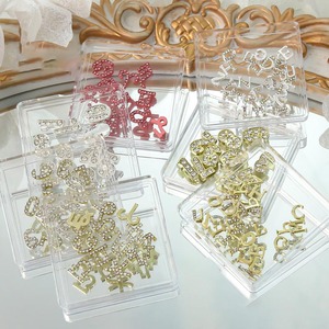Partage Nail Art Numéro Lettre pour <span class=keywords><strong>Manucure</strong></span> Déco 3D Or Charmes avec Strass 20 pcs/sac Numéros 0-9 - Product Image 2