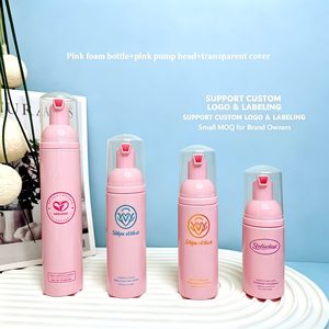 Bouteille pompe moussante en plastique PET 30ml 50ml 80ml 100ml pour soins de la peau, nettoyant cils, shampoing cils, distributeur vide, lavage visage, bouteille rose - Product Image 6