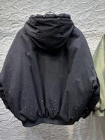 2025 OEM vente en gros personnalisé duvet de canard blanc manteau pour hommes haute touche peinture art style américain vintage veste à capuche