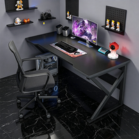 Escritorio de Esquina para PC, Mesa Competitiva para Cibercafé, Consola Moderna de Madera para Juegos