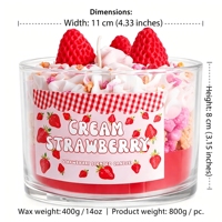 Vela Aromática de Arándanos con 3 Mechas de Cera de Soja, Vela de Postre para Decoración del Hogar, Recuerdo de Boda, Fiesta, Boutique, Regalo de Cumpleaños