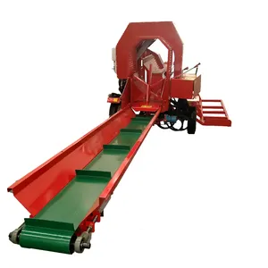 Two Cylinder Petrol Engine Wood Log Splitter Processor Petrol Belt Conveyor Firewood Processor